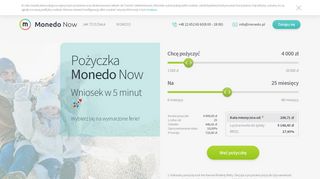 
                            5. Monedo Now - szybkie pożyczki na raty aż do 10000 zł!