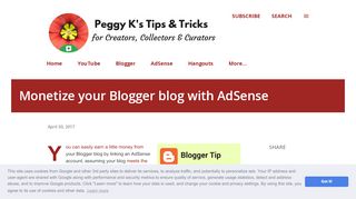 
                            6. Monetize your Blogger blog with AdSense - Peggy K