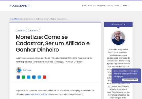 
                            11. Monetizze: Como se Cadastrar e se Afiliar na Monetizze - Nucleo Expert