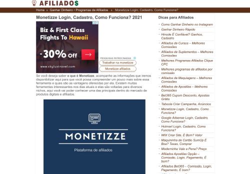 
                            3. Monetizze Login, Cadastro, Como Funciona? | Afiliados