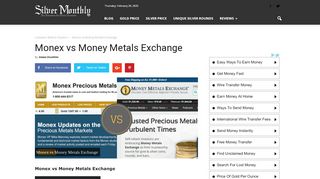 
                            12. Monex vs Money Metals Exchange - Silver Monthly