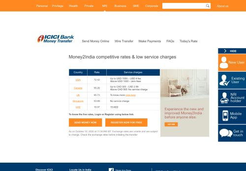 
                            8. Money2India competitive rates & low service charges - ICICI Bank ...