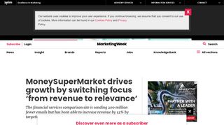 
                            10. MoneySuperMarket drives growth by switching focus from revenue to ...