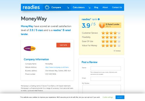 
                            6. Moneyway Reviews - readies.co.uk