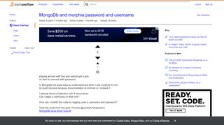 
                            1. MongoDb and morphia password and username - Stack Overflow