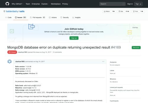 
                            13. MongoDB database error on duplicate returning unexpected result ...