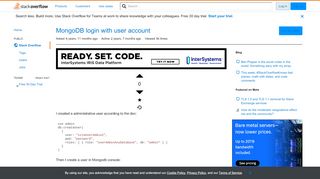
                            4. MongoDB login with user account - Stack Overflow