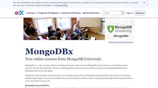 
                            4. MongoDBx - Free Courses from MongoDB University | edX