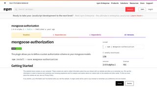 
                            10. mongoose-authorization - npm