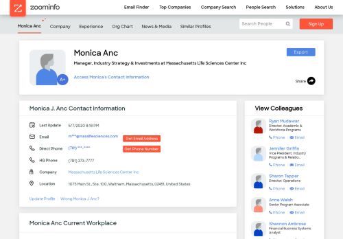 
                            12. Monica Anc | Massachusetts Life Sciences Center | ZoomInfo.com
