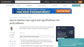 
                            5. Monitor User Log In and Log Off without 3rd party software. - Windows ...