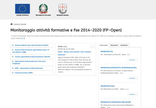 
                            10. Monitoraggio attività formative e Fse 2014-2020 (FP ... - Regione Liguria