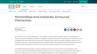 
                            5. MonitorBase and Insellerate Announce Partnership - PR Newswire