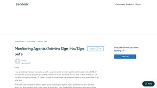 
                            9. Monitoring Agents/Admins Sign-in's/Sign-out's – Zendesk Support