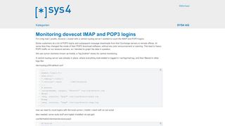 
                            11. Monitoring dovecot IMAP and POP3 logins - sys4 AG