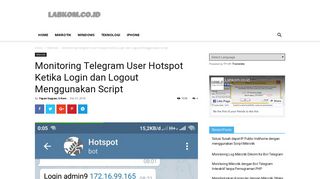 
                            12. Monitoring Telegram User Hotspot Ketika Login dan Logout ...