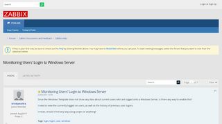 
                            10. Monitoring Users' Login to Windows Server - ZABBIX Forums