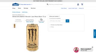 
                            10. MONSTER ENERGY Monster Java Mean Bean 15 oz at Lowes.com