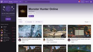 
                            11. Monster Hunter Online - Twitch