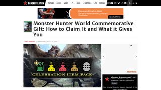 
                            7. Monster Hunter World Commemorative Gift: How to Claim It and What ...