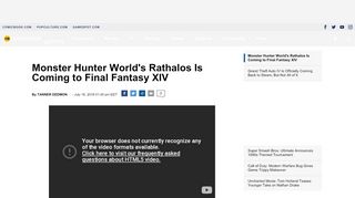 
                            12. Monster Hunter World's Rathalos Is Coming to Final Fantasy XIV