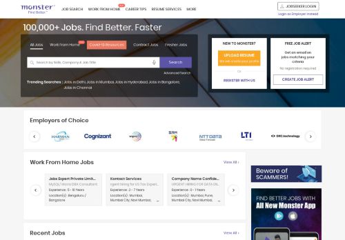 Monster India: Job Vacancy - Latest Job Openings - Job Search Online