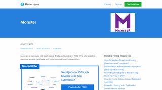 
                            12. Monster job board overview for employers plus FAQs & pricing