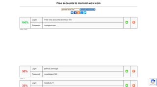 
                            12. monster-wow.com - free accounts, logins and passwords