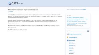 
                            12. Monsterboard toont mijn vacatures niet – CATS Support - UserVoice