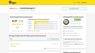 
                            5. monsterzeug.ch Bewertungen & Erfahrungen | Trusted Shops