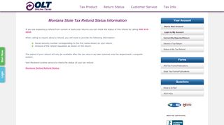 
                            7. Montana State Tax Refund Status Information - OLT.com