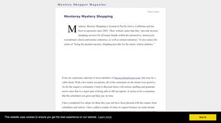 
                            4. Monterey Mystery Shopping | Mystery Shopper Magazine