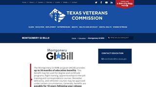 
                            11. Montgomery GI Bill® - Texas Veterans Commission