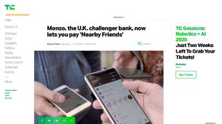 
                            13. Monzo, the U.K. challenger bank, now lets you pay 'Nearby Friends ...