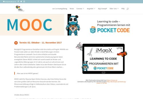 
                            10. MOOC Learning to Code: Programmieren mit Pocket Code | Virtuelle PH