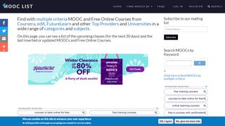 
                            8. MOOC List | Find MOOC and Free Online Courses from the Best ...