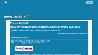 
                            11. mooc.helsinki.fi: Haka-käyttäjätunnistusjärjestelmä käyttöön MOOC ...