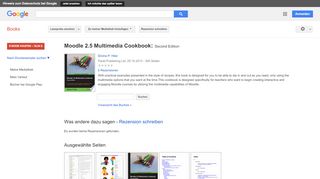 
                            10. Moodle 2.5 Multimedia Cookbook: Second Edition - Google Books-Ergebnisseite