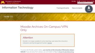 
                            10. Moodle Archives On-Campus/VPN Only | IT@UMN