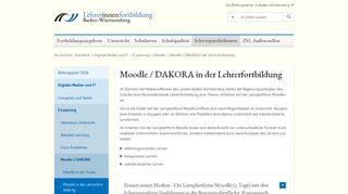 
                            10. Moodle / DAKORA in der Lehrerfortbildung - Lehrerfortbildungsserver