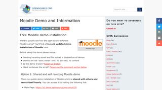 
                            9. Moodle Demo Site » Try Moodle without installing it - Open ...