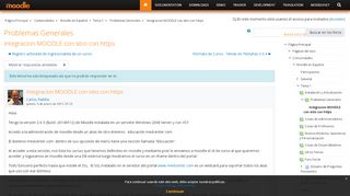 
                            3. Moodle en Español: Integracion MOODLE con sitio con https - Moodle.org