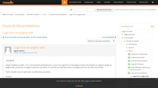
                            3. Moodle en Español: Login box en pagina web