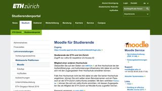 
                            2. Moodle für Studierende – Studierendenportal | ETH Zürich