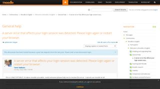 
                            1. Moodle in English: A server error that affects your login session ...