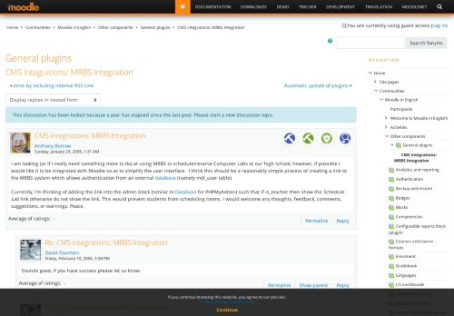 
                            9. Moodle in English: CMS integrations: MRBS Integration - Moodle.org