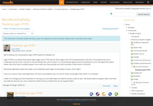 
                            3. Moodle in English: Disabling Login HTTPS - Moodle.org