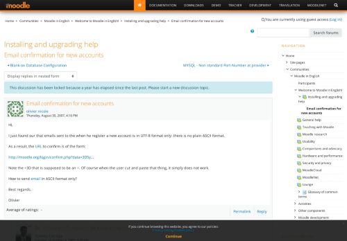 
                            4. Moodle in English: Email confirmation for new accounts - Moodle.org
