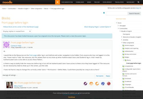 
                            1. Moodle in English: Front page before login - Moodle.org