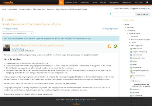 
                            5. Moodle in English: Google Classroom-ish Enrollment Key for Moodle ...